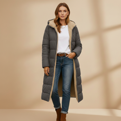 Ladies Warm Down Parka Coat with Hood