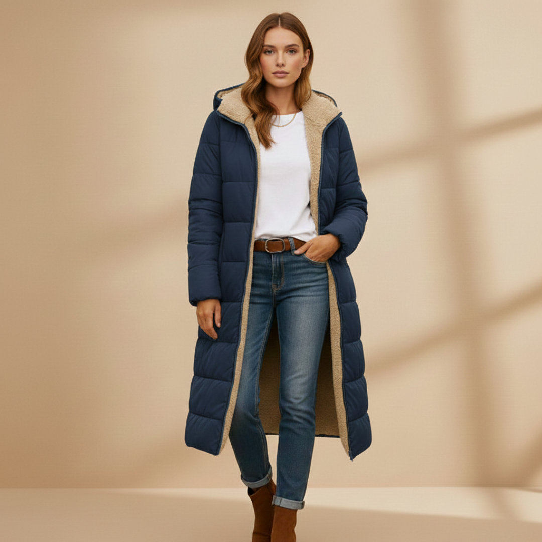 Ladies Warm Down Parka Coat with Hood