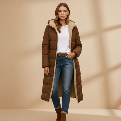 Ladies Warm Down Parka Coat with Hood