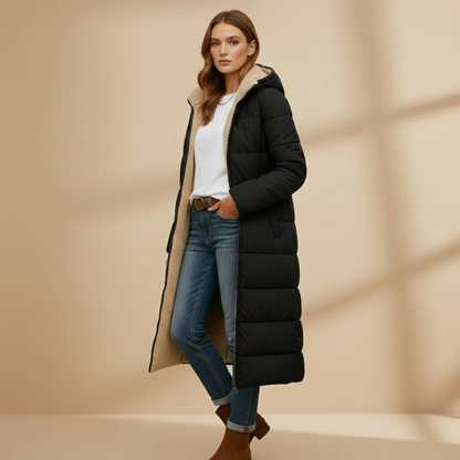 Ladies Warm Down Parka Coat with Hood