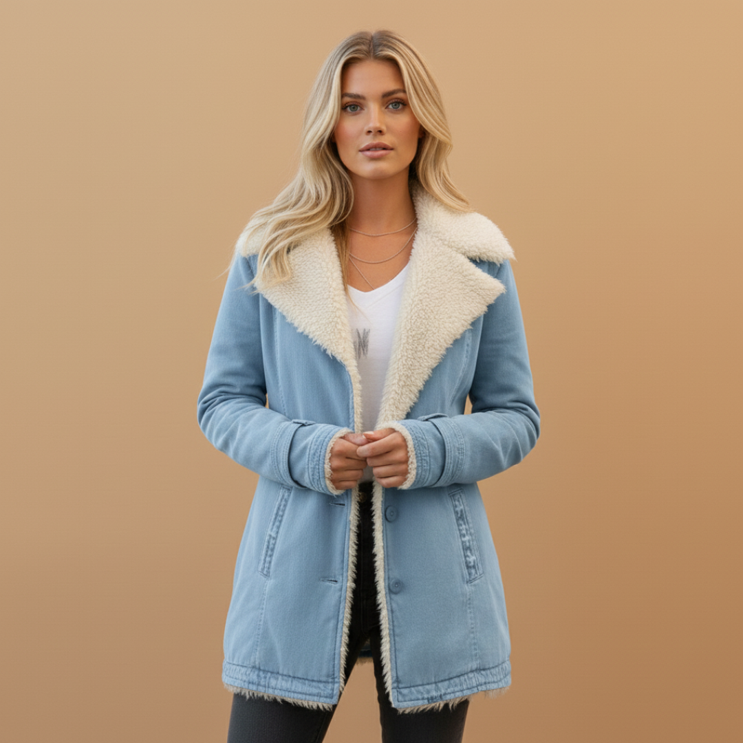 Warm Women's Parka Jacket with Zip Front