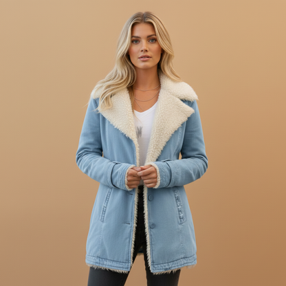 Warm Women's Parka Jacket with Zip Front