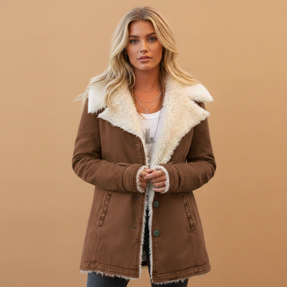 Warm Women's Parka Jacket with Zip Front