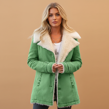 Warm Women's Parka Jacket with Zip Front