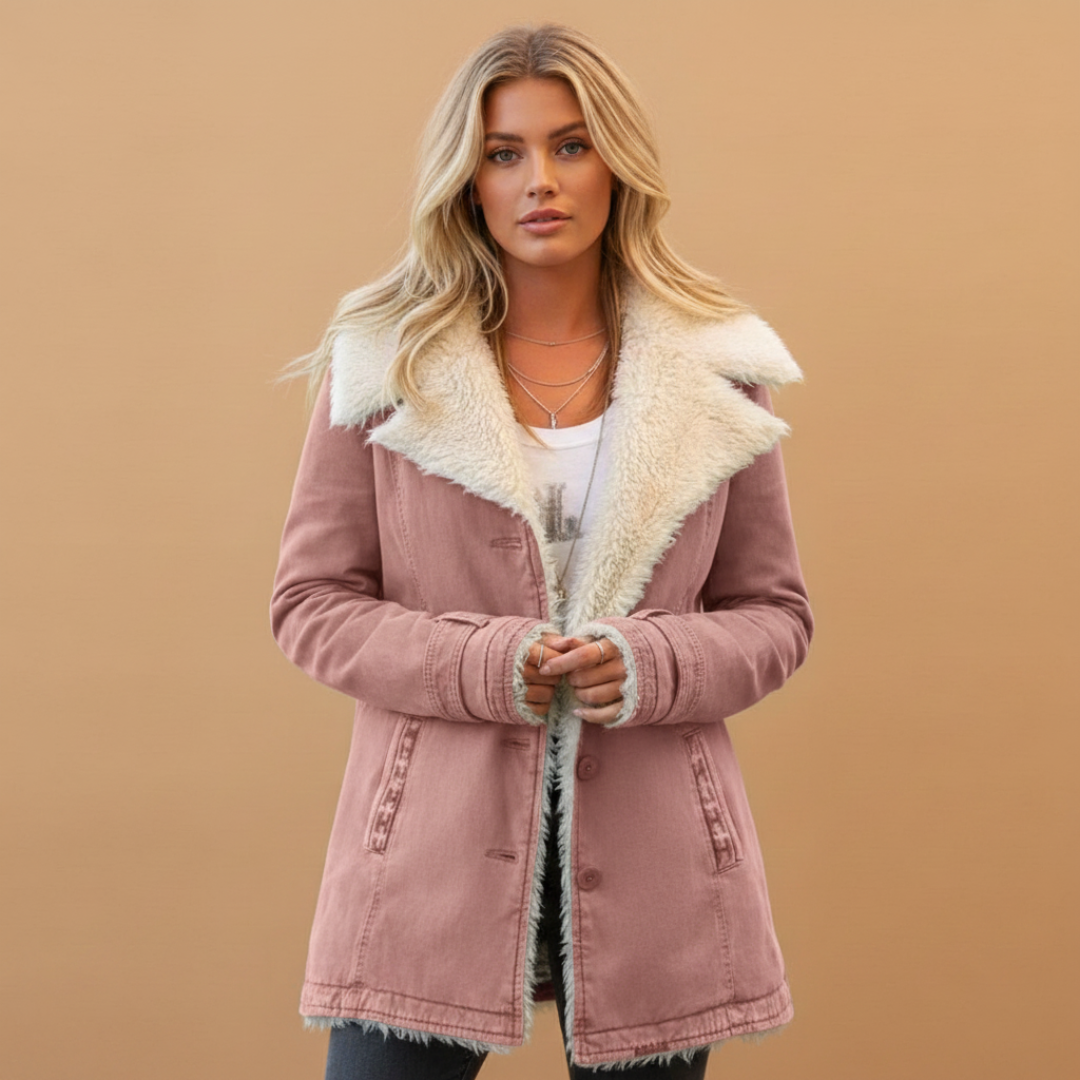 Warm Women's Parka Jacket with Zip Front