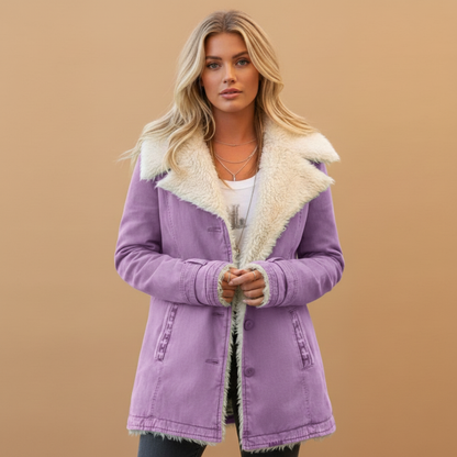 Warm Women's Parka Jacket with Zip Front