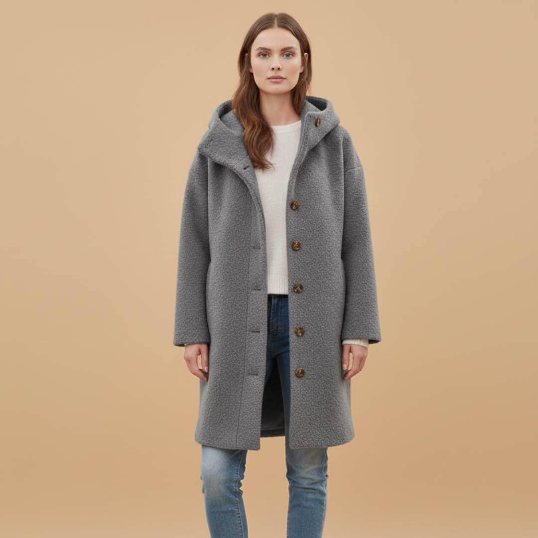 Women's Warm Parka Coat with Classic Collar