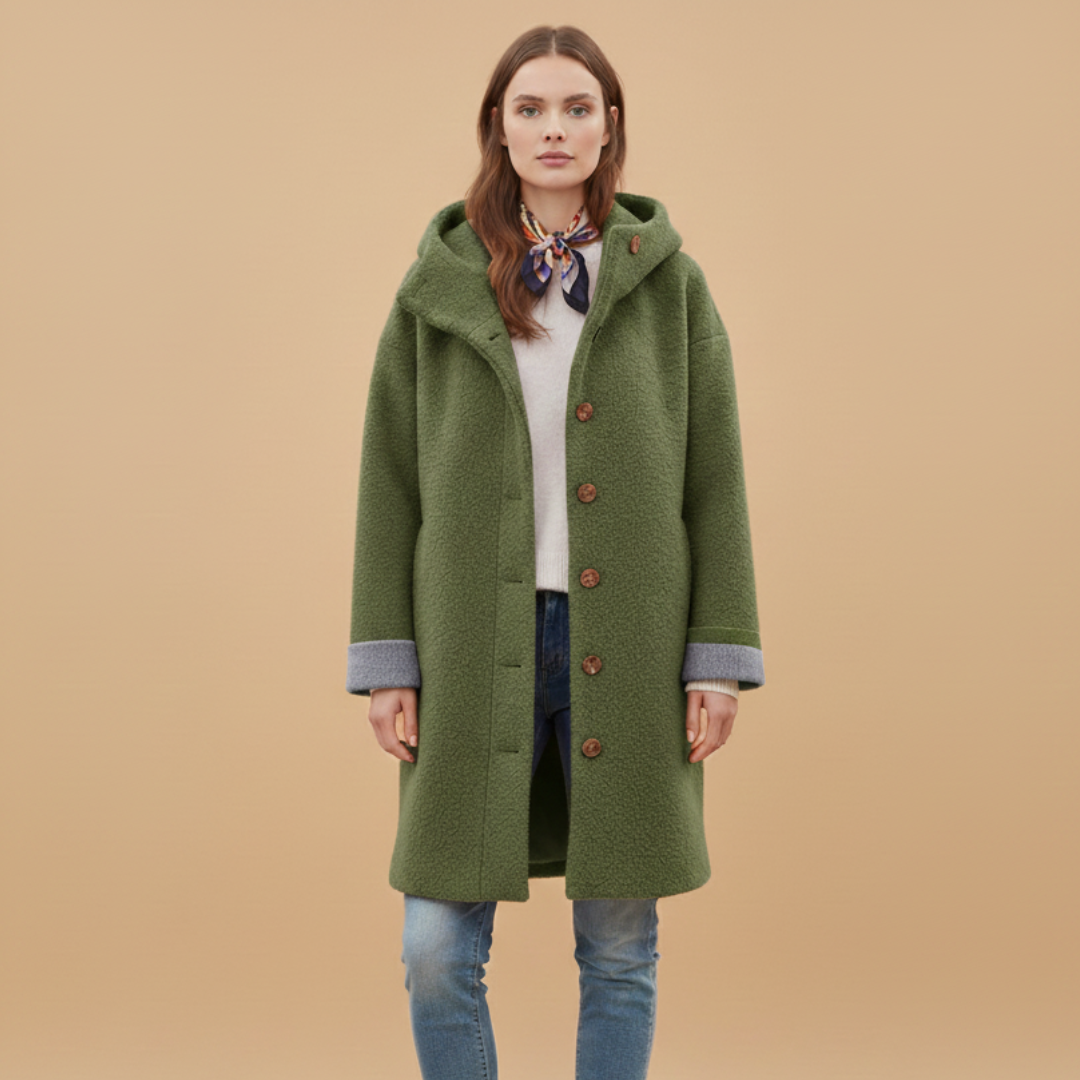 Women's Warm Parka Coat with Classic Collar
