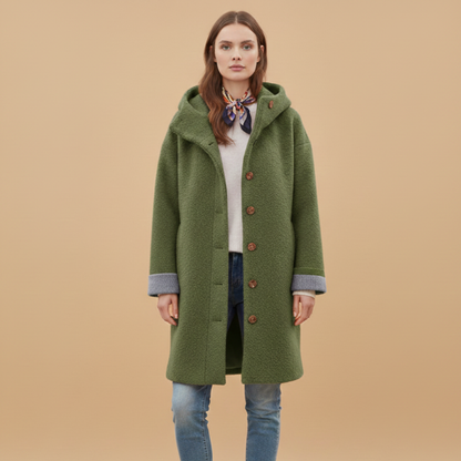 Women's Warm Parka Coat with Classic Collar