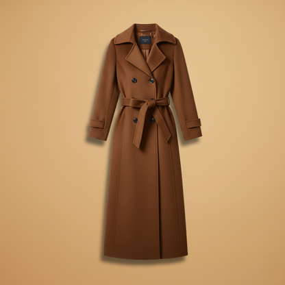Ladies Classic Trench Coat with Belted Waist - Modish World