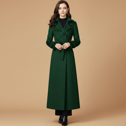 Ladies Classic Trench Coat with Belted Waist