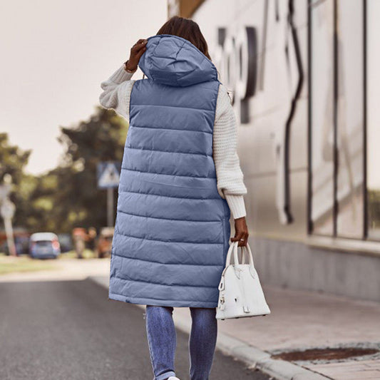 Warm Women's Fleece Hooded Vest - ModishWorld