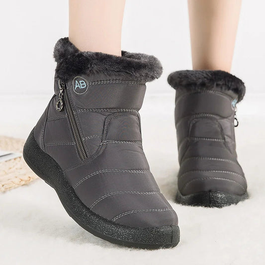 Warm Women's Ankle Boots with Cozy Fleece Lining - ModishWorld