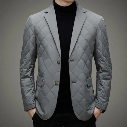 Men's Padded Blazer Jacket with Classic Lapel