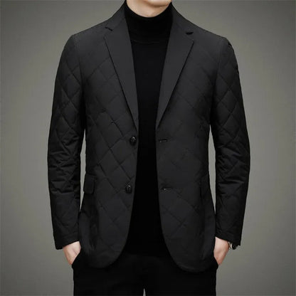 Men's Padded Blazer Jacket with Classic Lapel