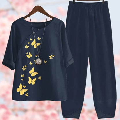Relaxed Fit Ladies Pants and Top Outfit Set