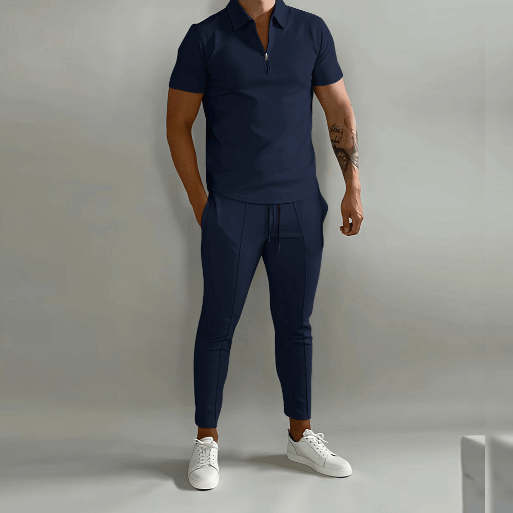 Classic Mens Polo Shirt and Pants Suit Set - ModishWorld