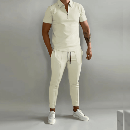 Classic Mens Polo Shirt and Pants Suit Set