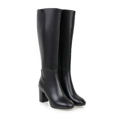 Tall Women's Side Zip Block Heel Boots