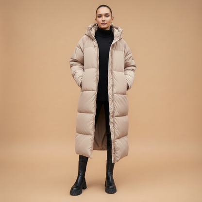 Warm Women's Down Parka Coat with Hood