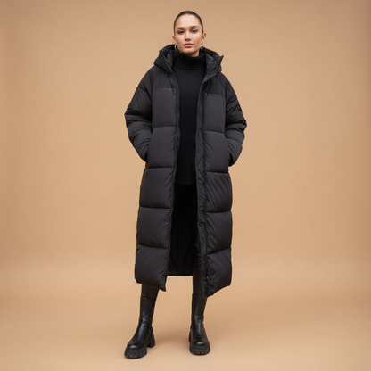 Warm Women's Down Parka Coat with Hood