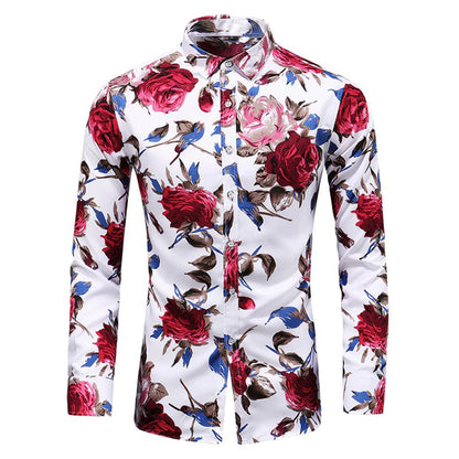 Fashionable Mens Floral Long Sleeve Casual Shirt - ModishWorld
