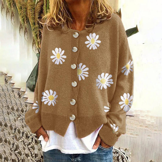 Classic Ladies Cable Knit Cardigan Sweater - ModishWorld