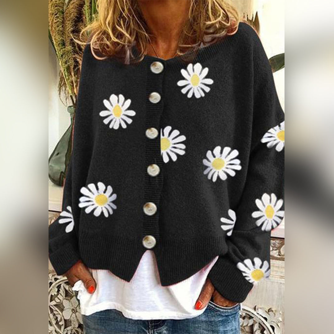 Classic Ladies Cable Knit Cardigan Sweater