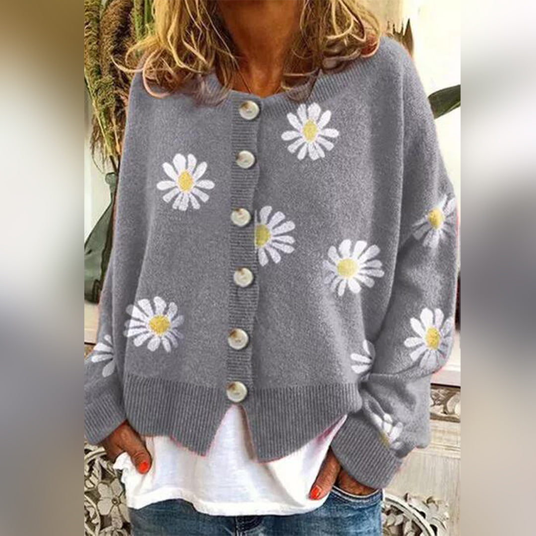 Classic Ladies Cable Knit Cardigan Sweater