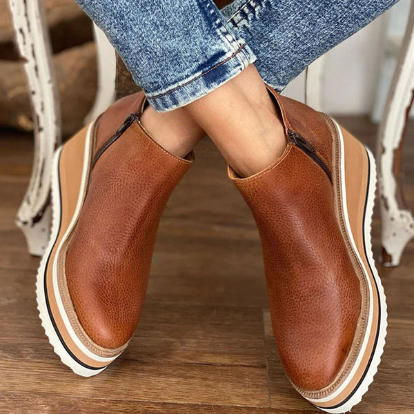 Fashionable Women's Side Zip Ankle Boots