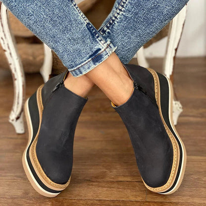 Fashionable Women's Side Zip Ankle Boots