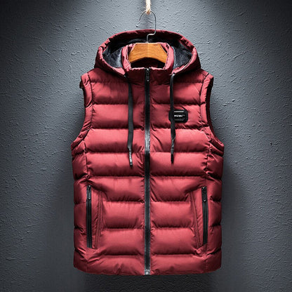 Warm and Cozy Mens Hooded Gilet