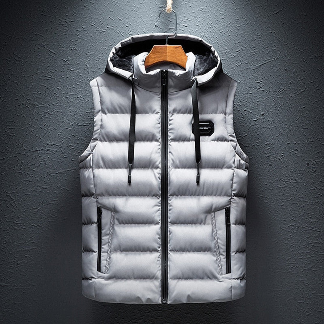 Warm and Cozy Mens Hooded Gilet
