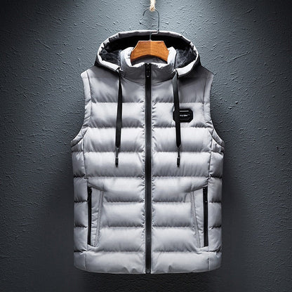 Warm and Cozy Mens Hooded Gilet