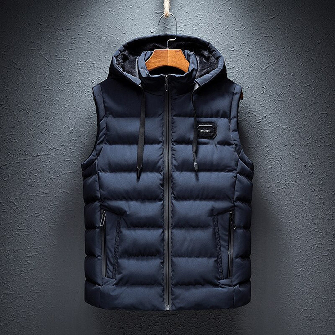 Warm and Cozy Mens Hooded Gilet