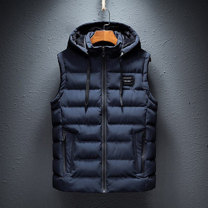 Warm and Cozy Mens Hooded Gilet