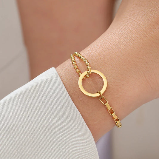 Adjustable Trendy Personalized Gold Charm Bracelet for Women
 - ModishWorld