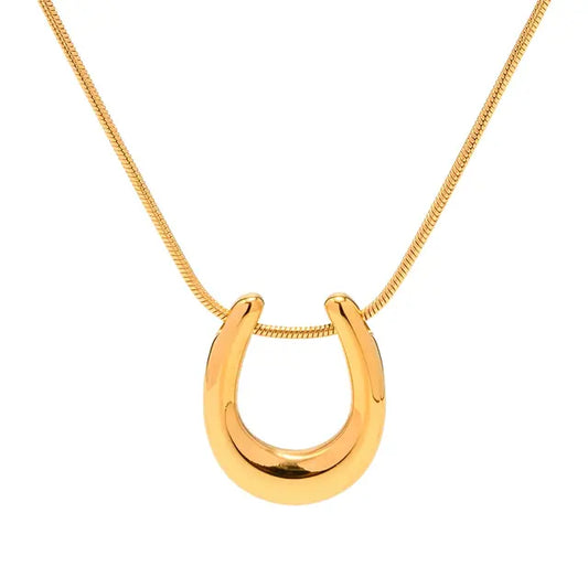 Luxury Equestrian Gold Horseshoe Necklace
 - ModishWorld