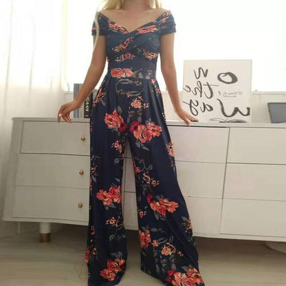 Chic Floral Off-The-Shoulder Jumpsuit for Women