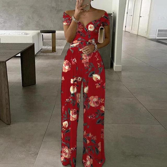 Chic Floral Off-The-Shoulder Jumpsuit for Women