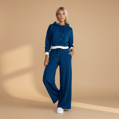 Ladies' Athletic Sweat Suit with Hoodie and Jogger Pants