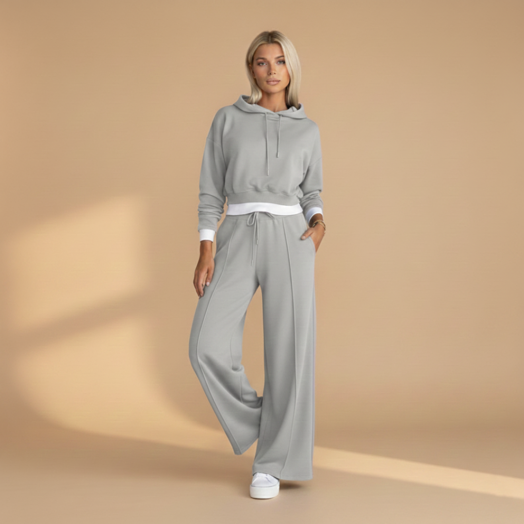 Ladies' Athletic Sweat Suit with Hoodie and Jogger Pants
