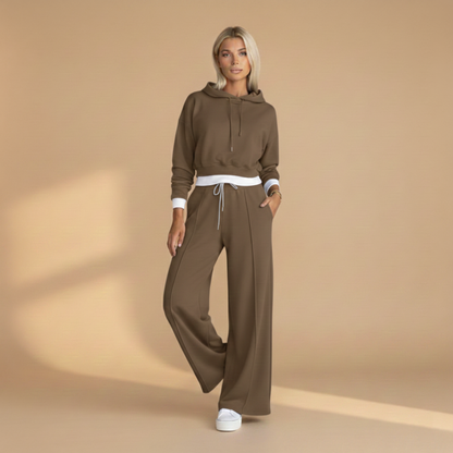 Ladies' Athletic Sweat Suit with Hoodie and Jogger Pants
