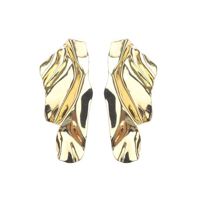 Hammered Gold and Silver Sculptural Earrings
 - ModishWorld