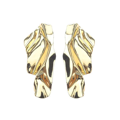 Hammered Gold and Silver Sculptural Earrings
 - ModishWorld