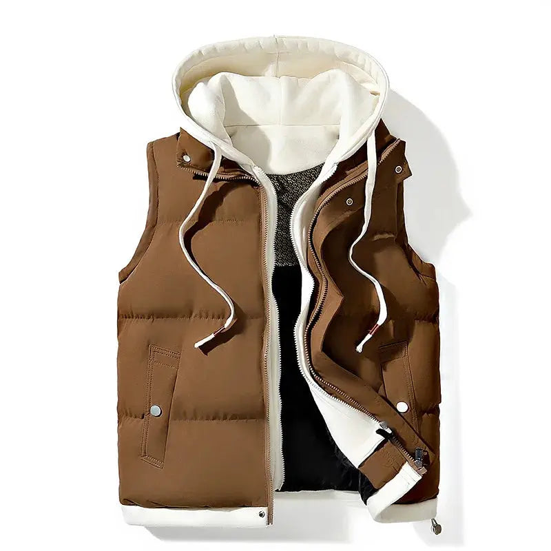 Men's Padded Hooded Vest Jacket