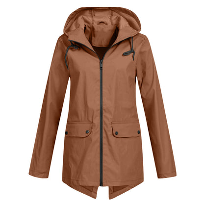 Ladies Waterproof Parka Coat - Hooded & Fashionable