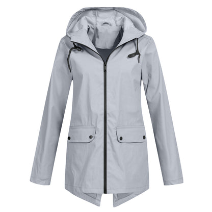 Ladies Waterproof Parka Coat - Hooded & Fashionable