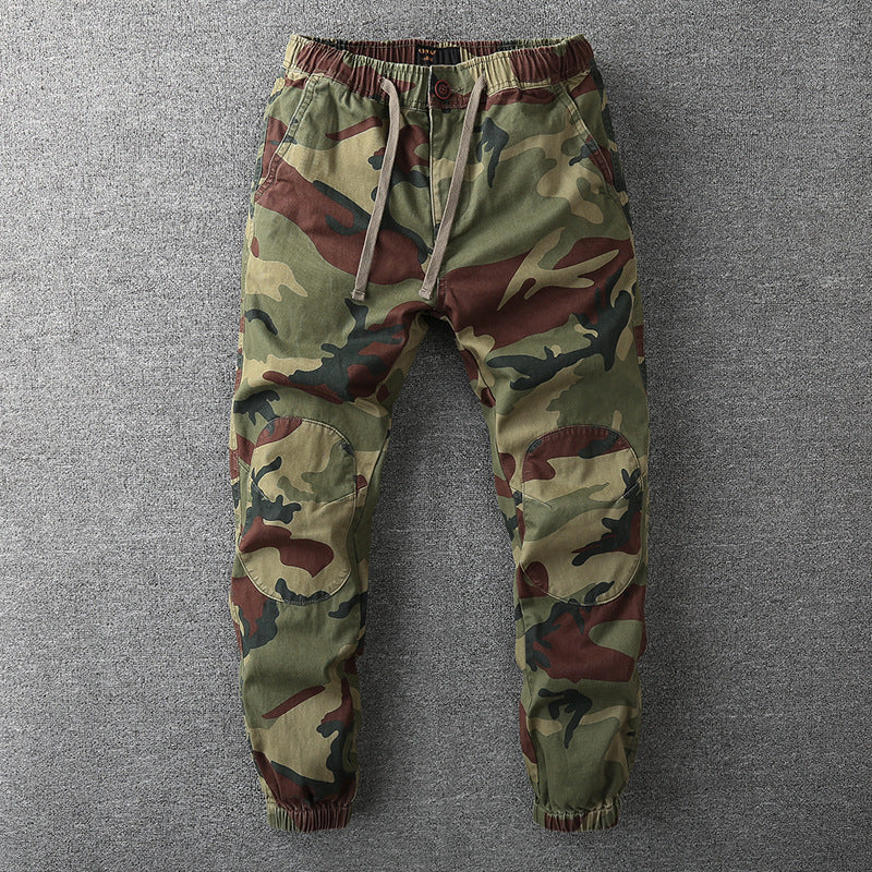 Relaxed Fit Camo Pants with Stretch Waist