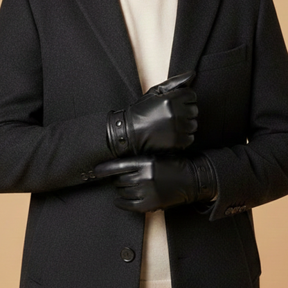 Warm Insulated Gloves for Men with Adjustable Cuff